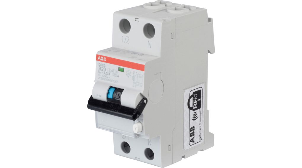 DS201 B20 A30 | ABB RCBO Circuit Breaker 20A 2 B | Elfa Distrelec Lietuva